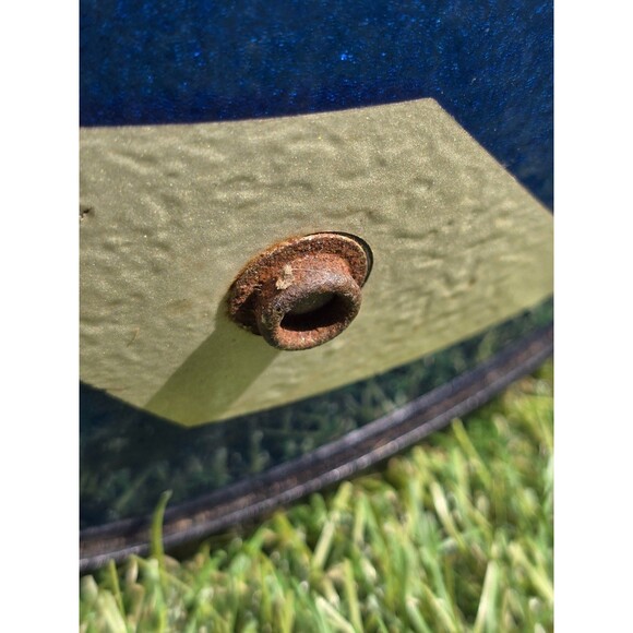 Vintage Blue Metallic Flake Motorcycle Helmet Size Medium With Visor 6 7/8-7 1/8 - Picture 13 of 14